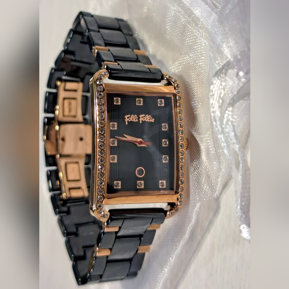 Folli Follie Black and Gold Wearable Watch